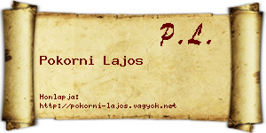 Pokorni Lajos névjegykártya